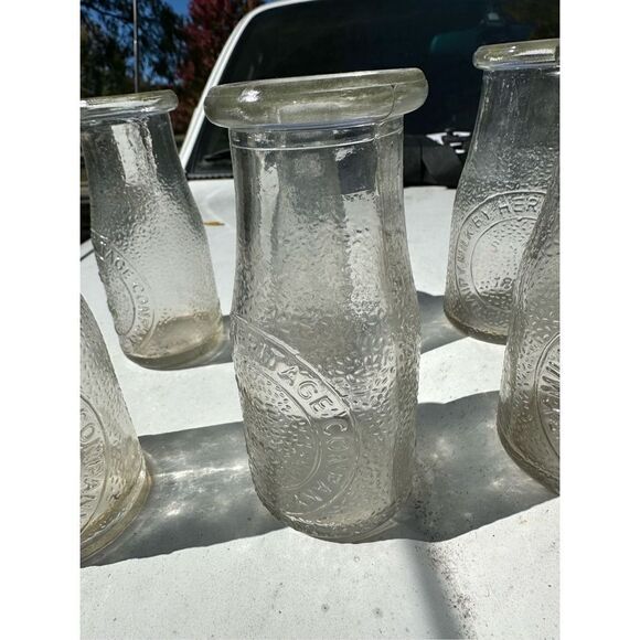 Dairy Milk By Heritage Company 8oz Glass Milk Bottles "Since 1810"  Set of 10 - Picture 4 of 5